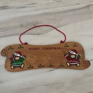 Festive Wooden Christmas Sled Wall Decor